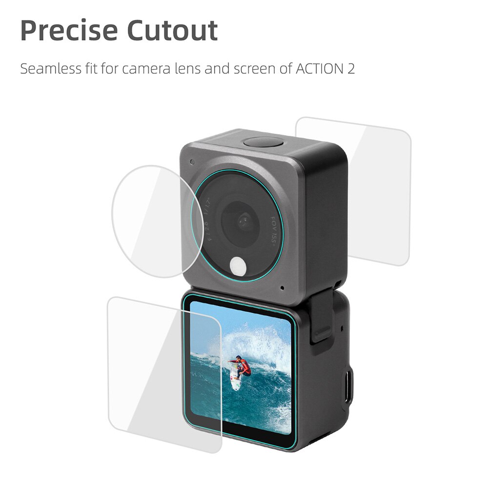 Dji Action 2 Screen 9H Gehard Glas Lens Beschermende Film Protector Cover Case Voor Dji Action 2 Sport Camera accessoires