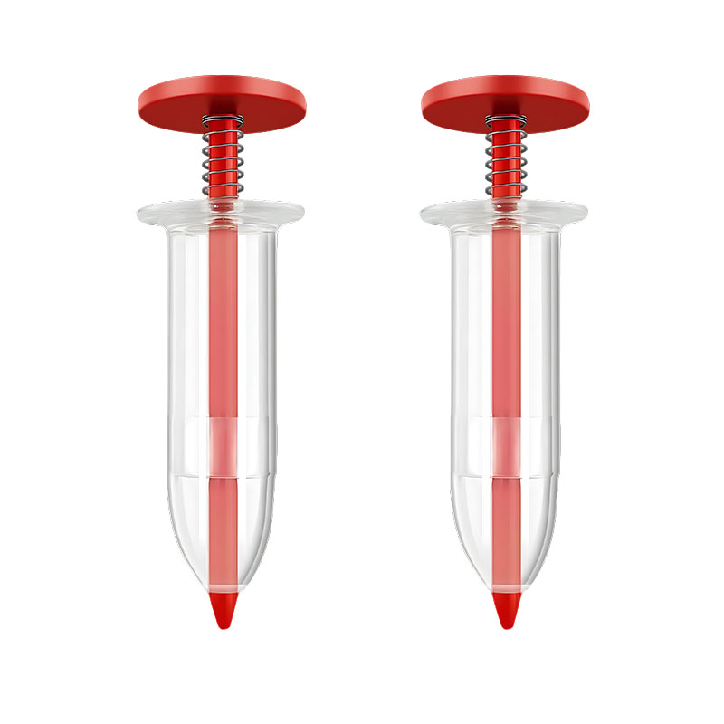 Manual Seed Sower Ergonomic Handheld Tool Adjustable Depth Hand Planter for Vegetables and Flowers Lightweight Garden Tool: Red