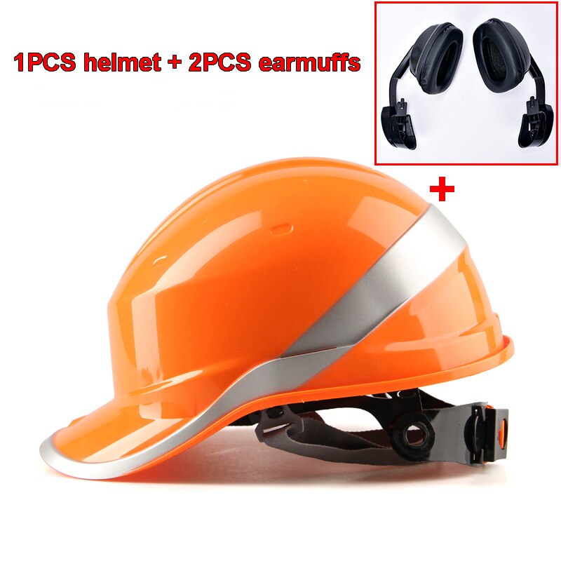 Delta plus hård hat + ørebeskyttere 102018 abs isoleringshjelm 103008 ørekrog ørebeskyttere støjforebyggelse 33db integreret beskyttelse: G