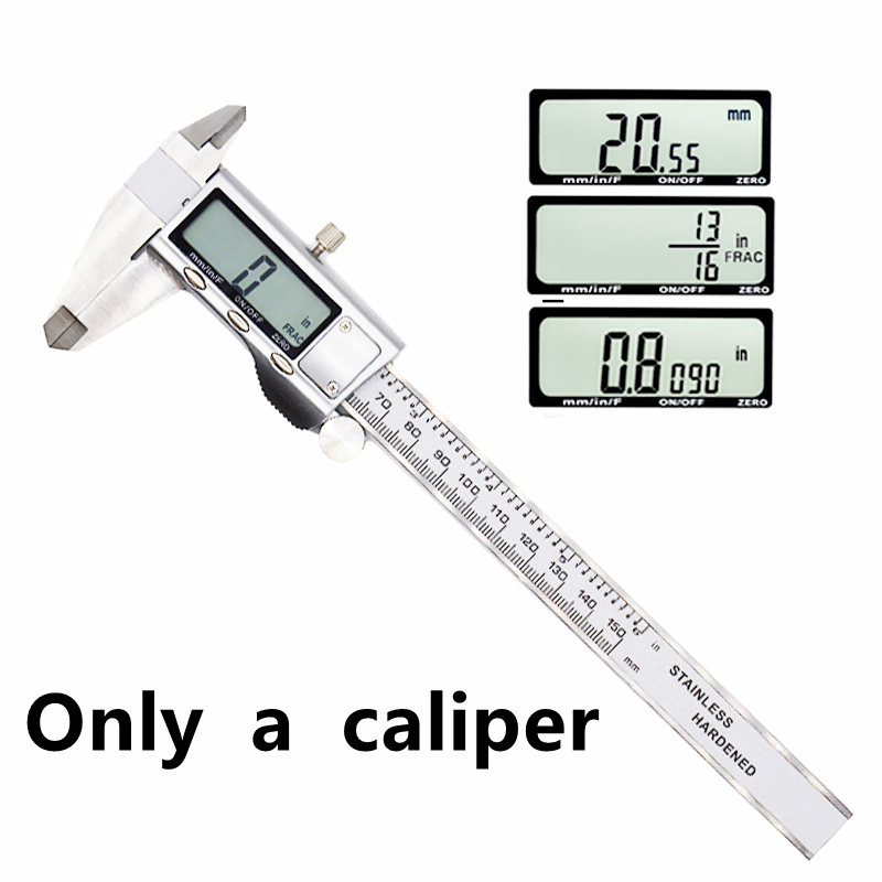 Curseur numérique micrométrique/pouce/fraction en acier inoxydable, pied à coulisse, outil de mesure électronique: only  a caliper