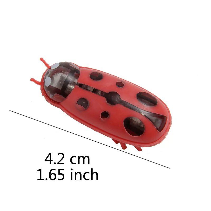 Funny Electric Bugs Catnip Toy Automatic Tunnel Mini Robot Bug Vibration Insect Toys For Cats Battery Operated Cockroach Ladybug: Red