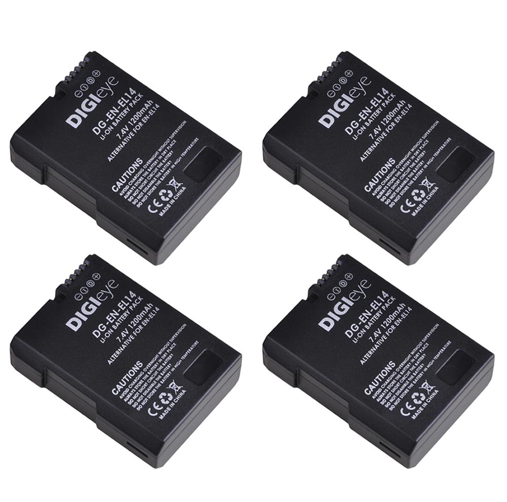 7.4V 1200Mah EN-EL14 EN-EL14A ENEL14 Batterij Voor Nikon D3100 D3200 D3400 D5100 D5300 D5600 Df Coolpix P7000 P7100 p7800: 4 battery