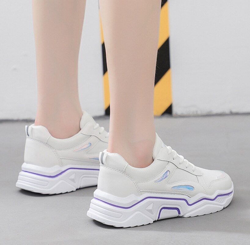 women running Comfortable shoes pink Chunky sneakers platform wedge LL-35