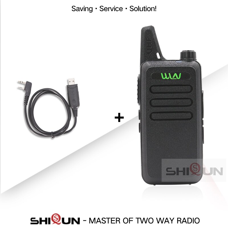 1 Pc Wln KD-C1 Mini Walkie Talkie Uhf Twee Manier Radio RT22 Talki Walki Wln Radio 5W Mini Draagbare 2 Way Radio Uhf 400-470Mh Usb: Add Cable