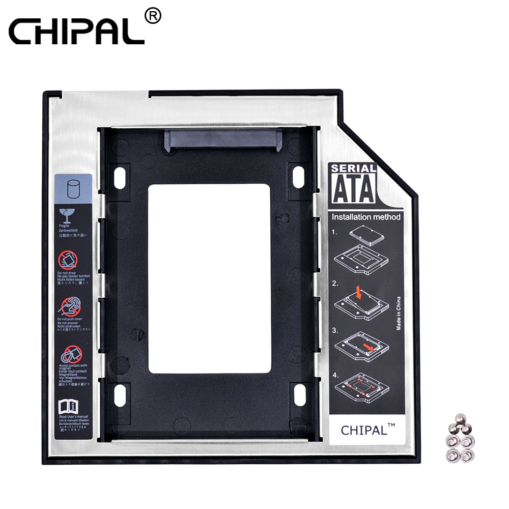 Chipal 10 stuks tweede hdd caddy 9.5mm sata 3.0 2.5 " 2tb ssd behuizing harde schijf behuizing met led voor notebook cd/dvd-rom oneven