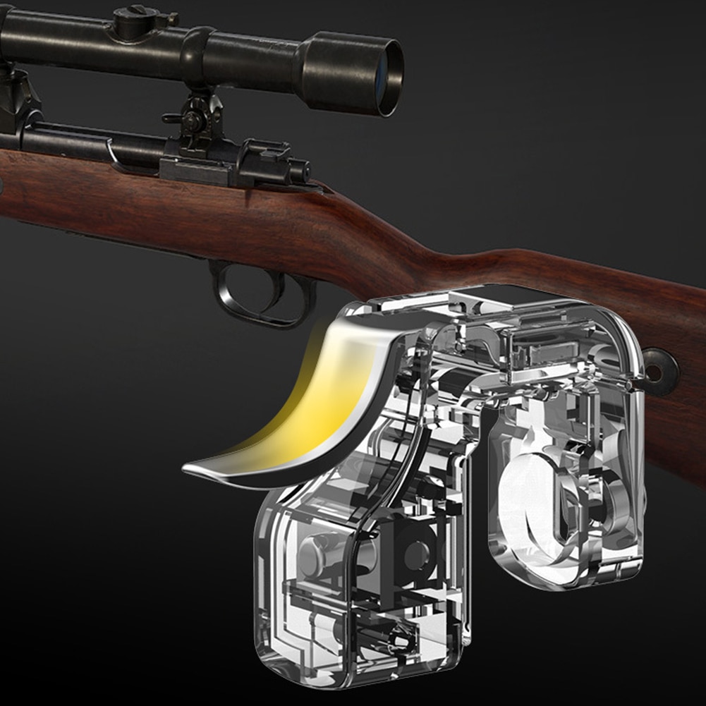 1 paar mini-hulpstuk verwijderbare gaming-triggerhendel controller telefoon games transparante metalen accessoires universele vuurknop