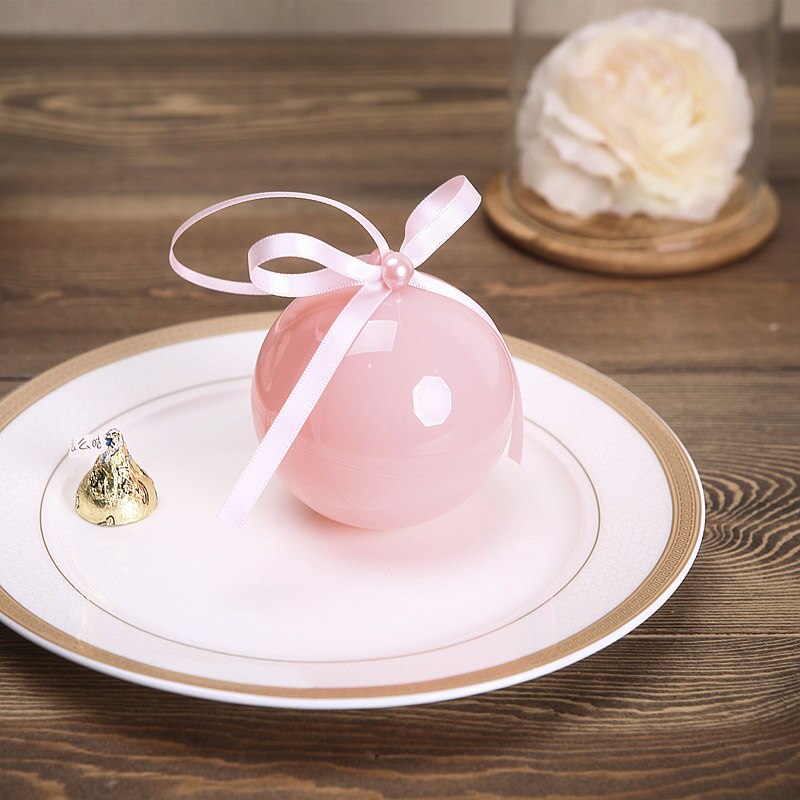 20 st/lot plastboll godislåda rosa förpackningslåda plastpåse baby shower pojke bröllopslådor födelsedagsfest tillbehör