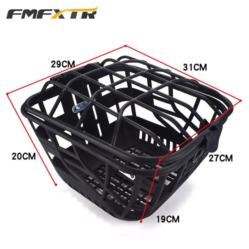 Bicycle basket front mountain bike back vegetable basket students shelf folding frame hanging basket: plastic black