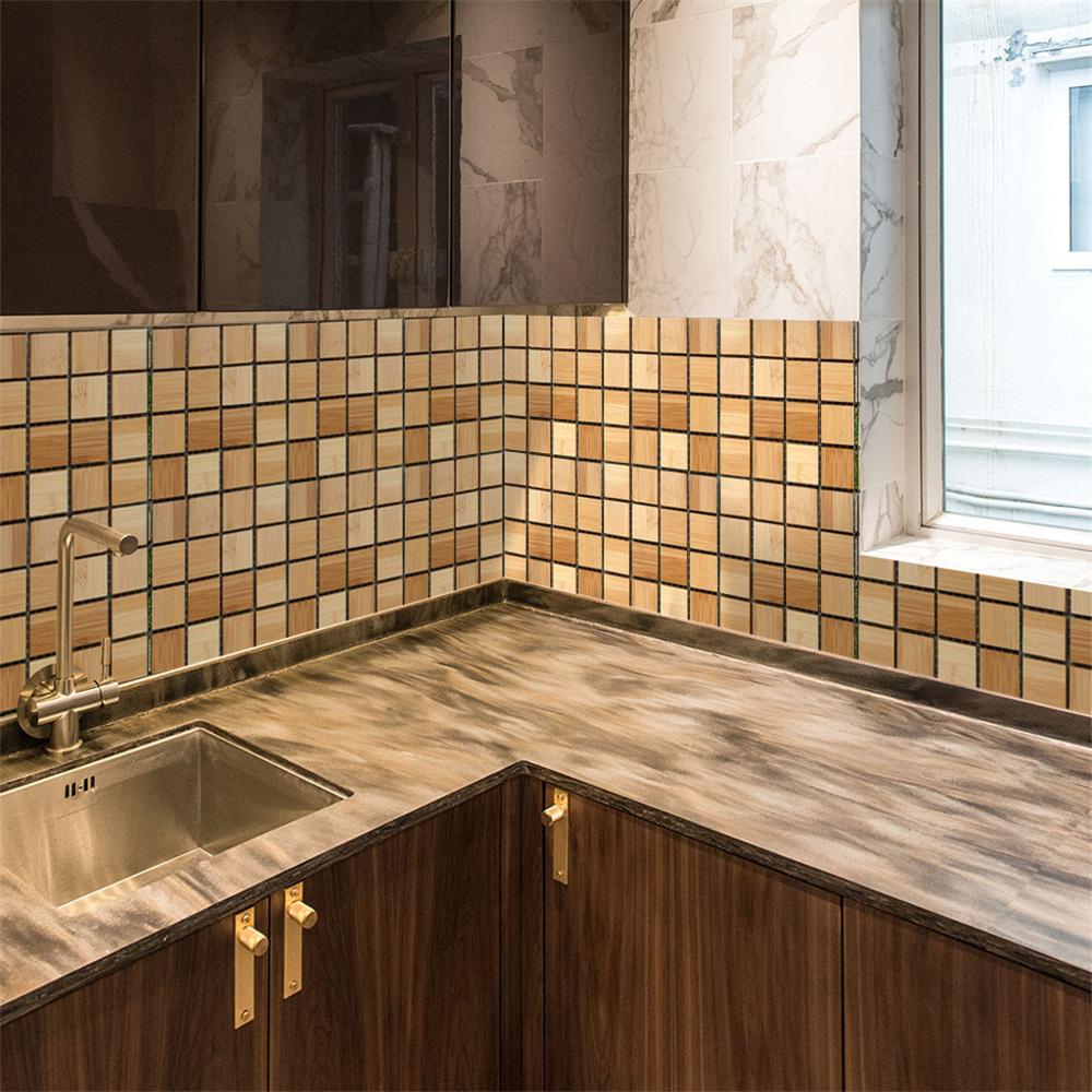 Hem självhäftande mosaik kakel klistermärke kök backsplash badrum väggdekor vattentät peel&stick pvc kakel väggdekal cd