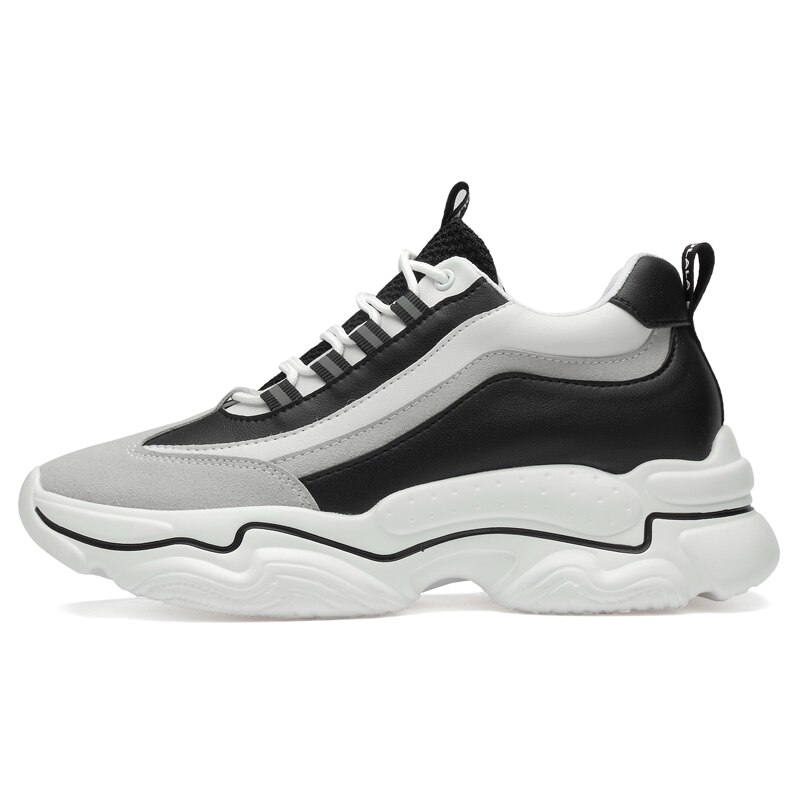 Mannen Lift Schoenen Verhooging Schoenen Hoogte Toename Inlegzolen 7Cm Man Sport Hoogte Toenemende Schoenen Hoogte Schoenen: Black / 43
