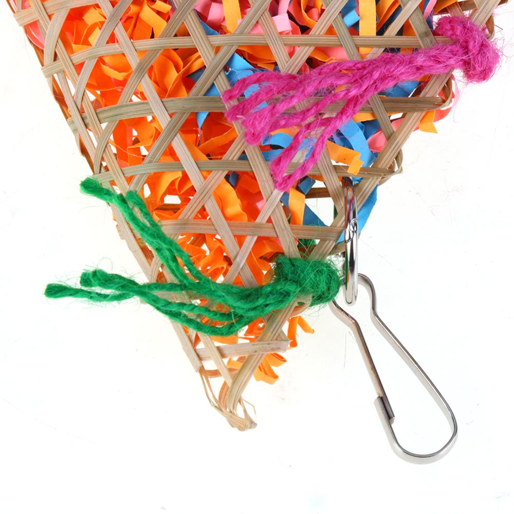 Cage à oiseaux colorée en bambou, tissage, balançoire, perroquet, oiseau de vigne, morsure, balançoire, accessoires, corde en coton, jouets pour perruches