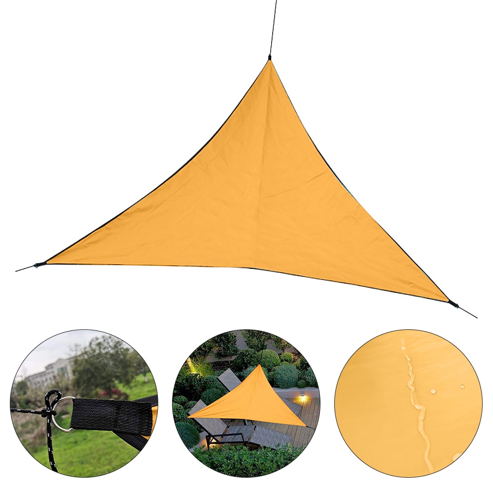 4m læ parasol gårdhave pool camping fortelt solsejl sejl trekant baldakin trekant strand skygge stof uv resistent skygge sejl