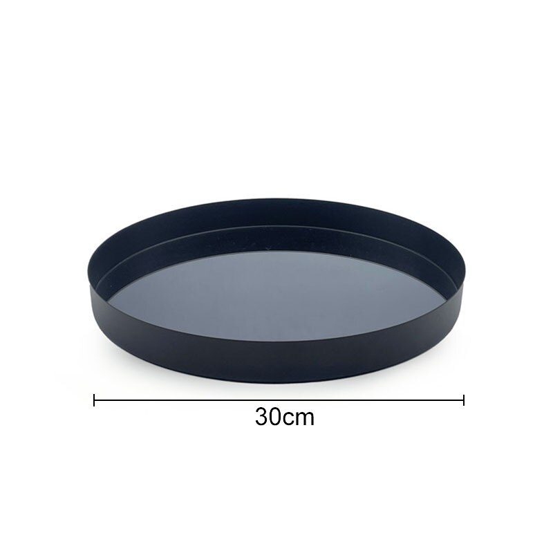 Black Mirror Glass Tray Metal Trays Decorative Storage Plate Dressing Table Jewelry Necklace Display Plate Cosmetics Organizer: green