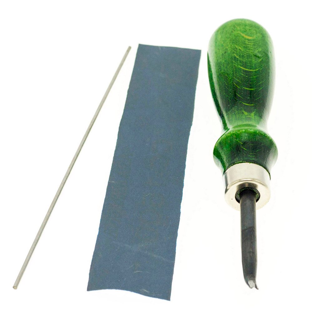 Green handle 5 type Leather craft Edge Skiving Beveler Leather DIY Tool: Size 1