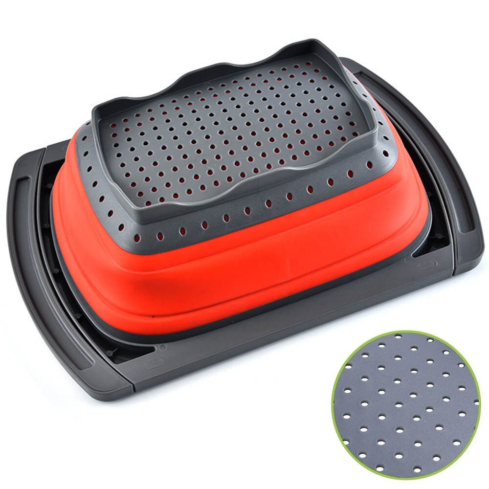Passoire rétractable pliable en silicone au-dessus de l'évier avec poignée, passoire pliable de cuisine, bols, panier de filtre à eau de vidange