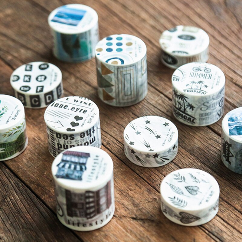 15-30mmx3M Half stad serie papier washi tape DIY Decoratieve scrapbooking sticker album Scrapbook masking tape plakband