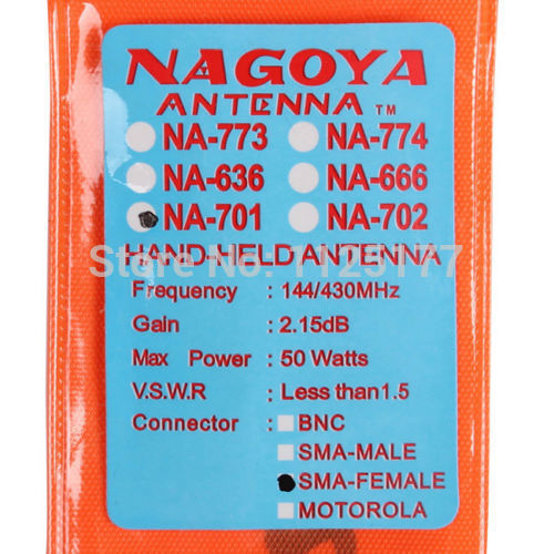 Nagoya NA-701 Dual-Band Antenna SMA-Female For Boafeng UV-5R PUXING PX-777 two way Radio antenna