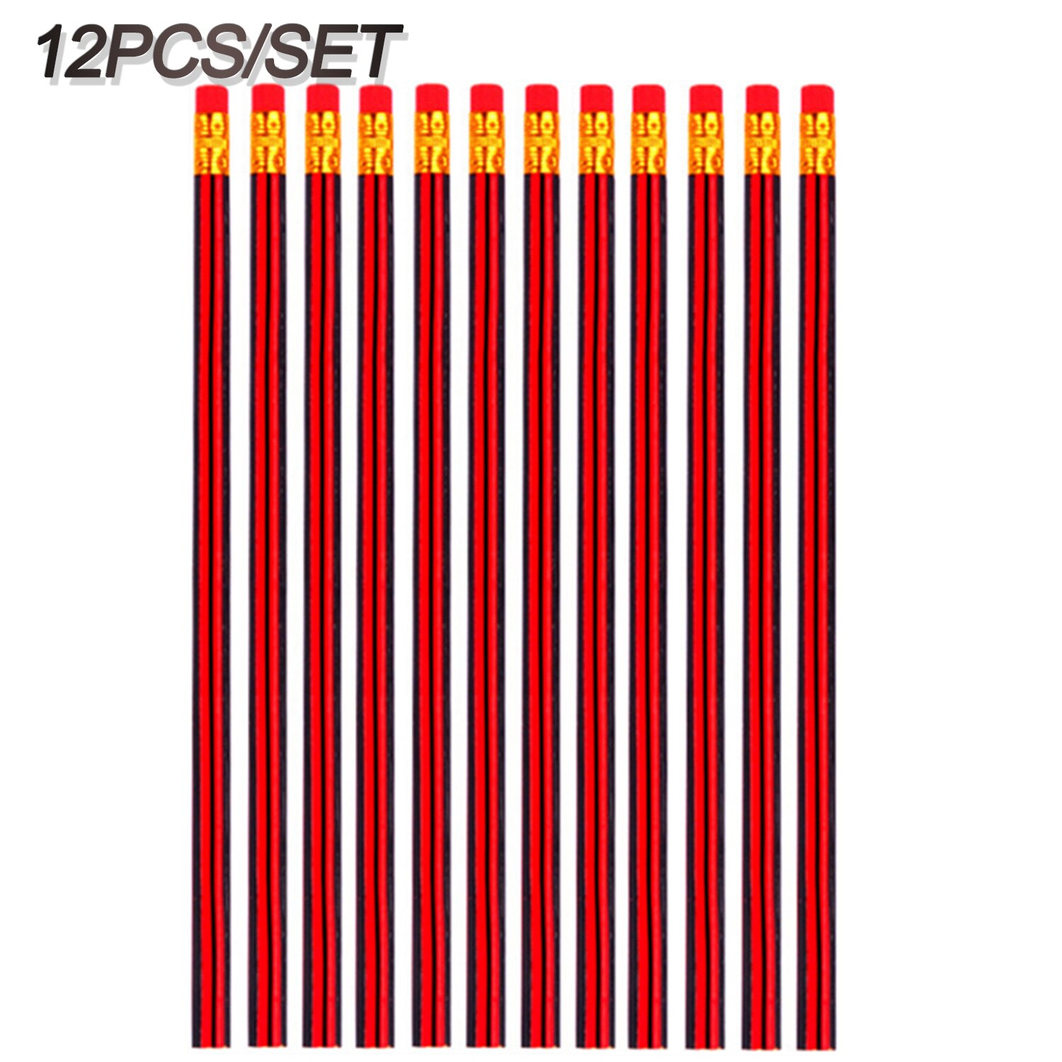 12pcs/set Classic Simplicity HB Pencil With Rubber Attached Writing Pen Learn Drawing Pencil Sketch Stationery