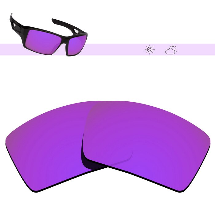 Glintbay Polarized Replacement Sunglasses Lenses for Oakley Eyepatch 2-Multiple Options: Deep Purple Mirror