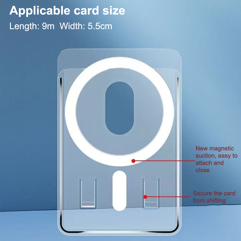 Porte-carte magnétique transparent pour bus, carte bancaire, portable, conviviale ré, PC, porte-carte collant, adapté pour Xiaomi, Apple, Huawei