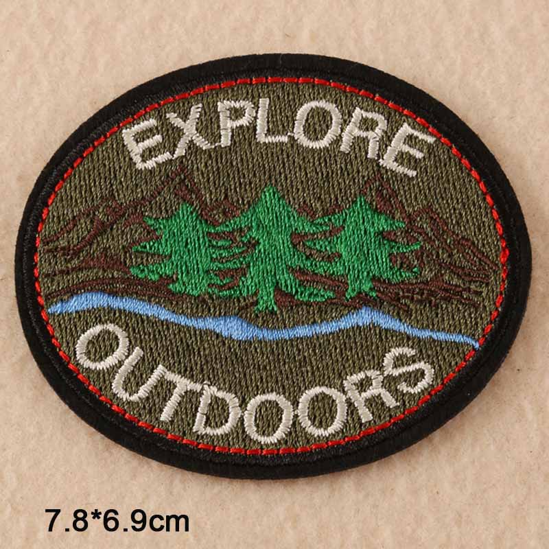 Outdoor Eerder In De Berg Sport Thema Geborduurd Ijzer Op Doek Kleding Patch Voor Kleding Jeans Rugzakken