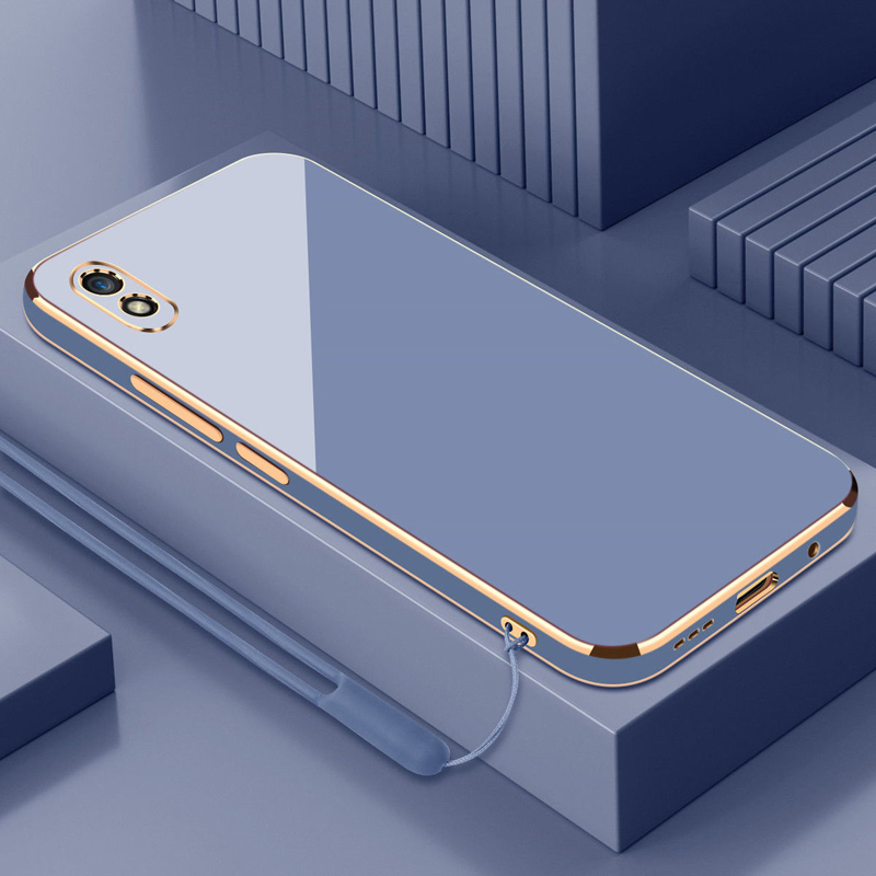 per Redmi 9A Custodia sportiva di lusso placcatura quadrata Redmi 9A 9in 9i Custodia per telefono antiurto coperchio posteriore in silicone Fundas: Tessuto di cotone / Grigio