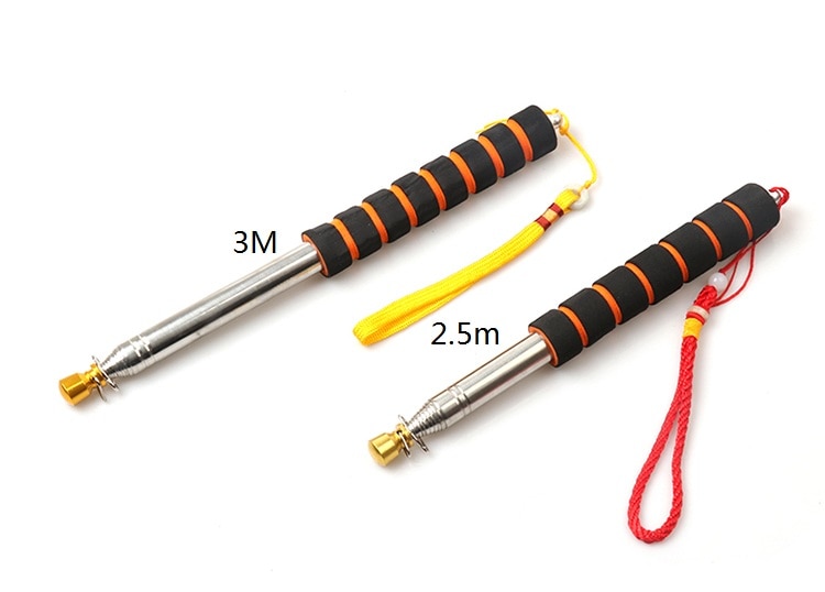 2 m/2.5 m/3 Meter Vlaggenmasten Ineenschuiven Rvs Telescopische Vlag Pole voor Onderwijs Pointer Gids Banner Flagstaff