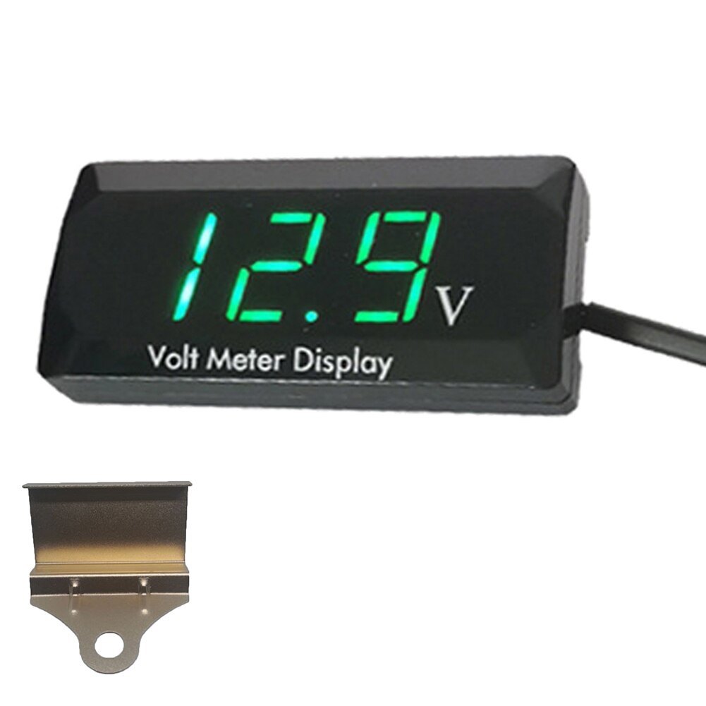 Auto Digital Anzeige Voltmeter Wasserdicht Direkte Strom 12V Spannung Volt Meter Gauge für Fahrzeug Motorrad mit Halterung NJ88: green