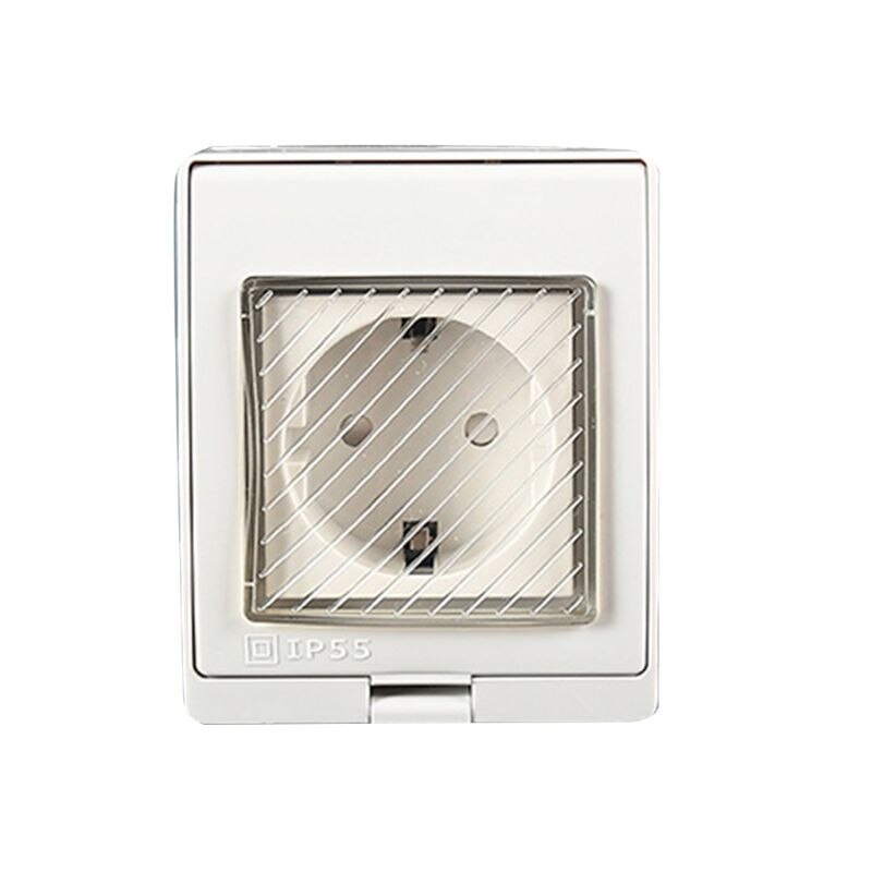 1pc Universal IP55 Waterproof Wall Socket Anti-UV Surface Mount Germany France Power Outlet for Outdoor Kitchen Bathroom: -DE