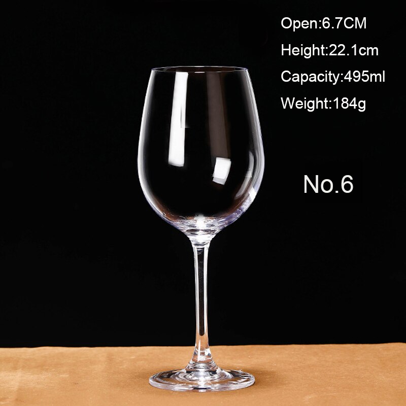 6PCS 13 Transparent Wine glass set a tall champagne glass European white wine glass without lead: 6