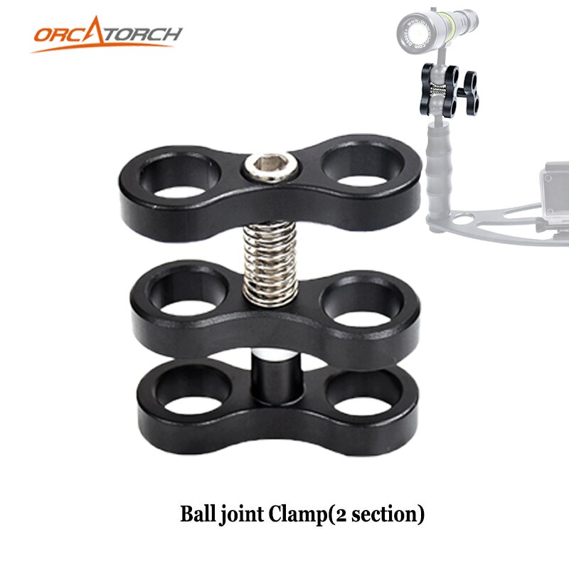 Aluminum 3 Section+2 Section Ball Joint Clamp Fill Light Lamp Holder For Diving Underwater Photography Torch