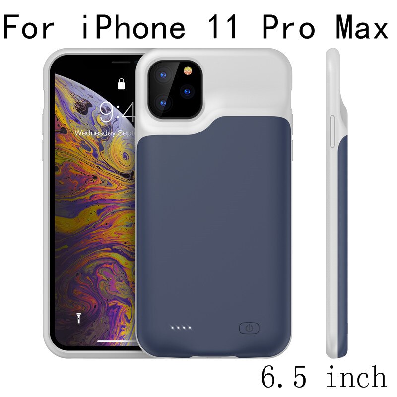 10000 mah powerbankhoes voor iphone 11 pro, batterijladerhoes voor iphone 11 pro max powerbank, oplaadhoes  i11: I11 pro max-blauw