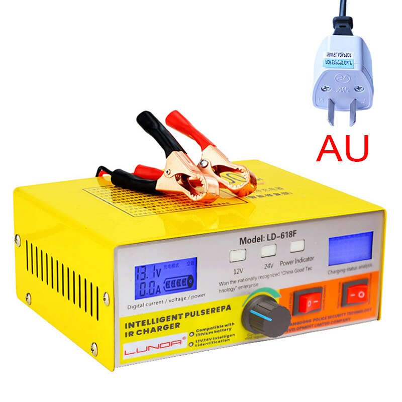 10 A 12 V auto-oplader, meerdere beschermingsvoorzieningen voor motoraccu, intelligente draagbare oplader met lcd-scherm voor motorfiets, auto, AGM-accu en boot (10 A-2