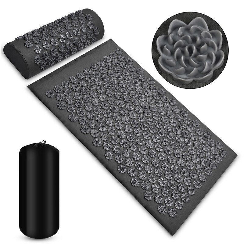 Bloem Lotus Acupressuur Mat Spikes Accupresure Massage Mat Voor Back Hals Fitness Naalden Pad Kussen Kussen Set