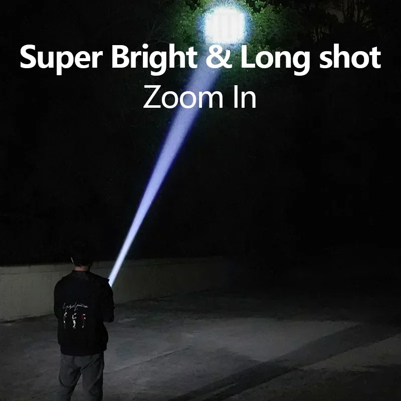 Linterna LED XPE COB, luz lateral, linterna portátil con gancho, luz de Camping, linterna impermeable con zoom recargable por USB