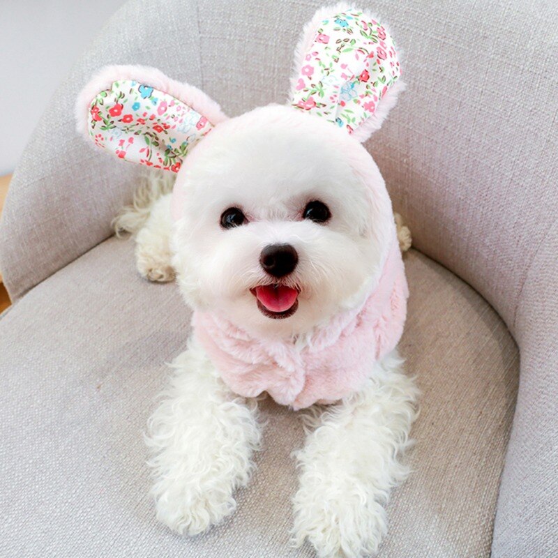 Ropa suave y cálida para Perro, abrigo para Chihuahua, Yorkshire, bonito conejo Floral