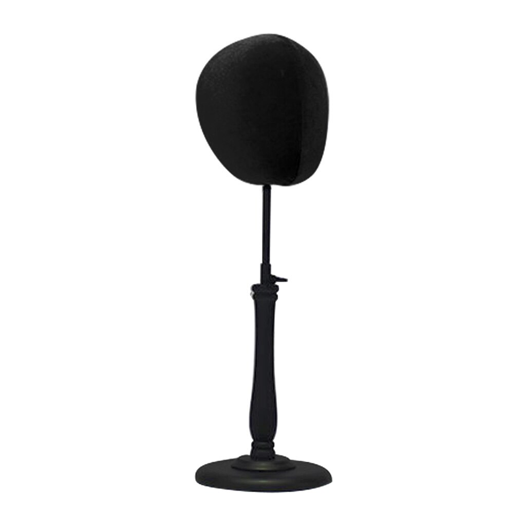 Adjustable Tabletop Hat Stand Mannequin Wig Cap Display Stand Mannequin Wig Head Display Hat Cap Head Stand Model: Black
