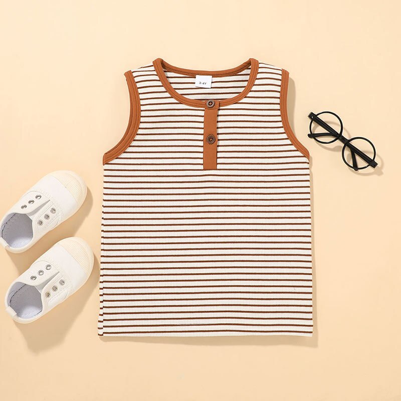 Carters Baby Kleding Lente Gestreepte Vest Shirt Jongen Zomer Mouwloze Top T-shirt Bebe Fille Baby Meisje Tops baby Shirts