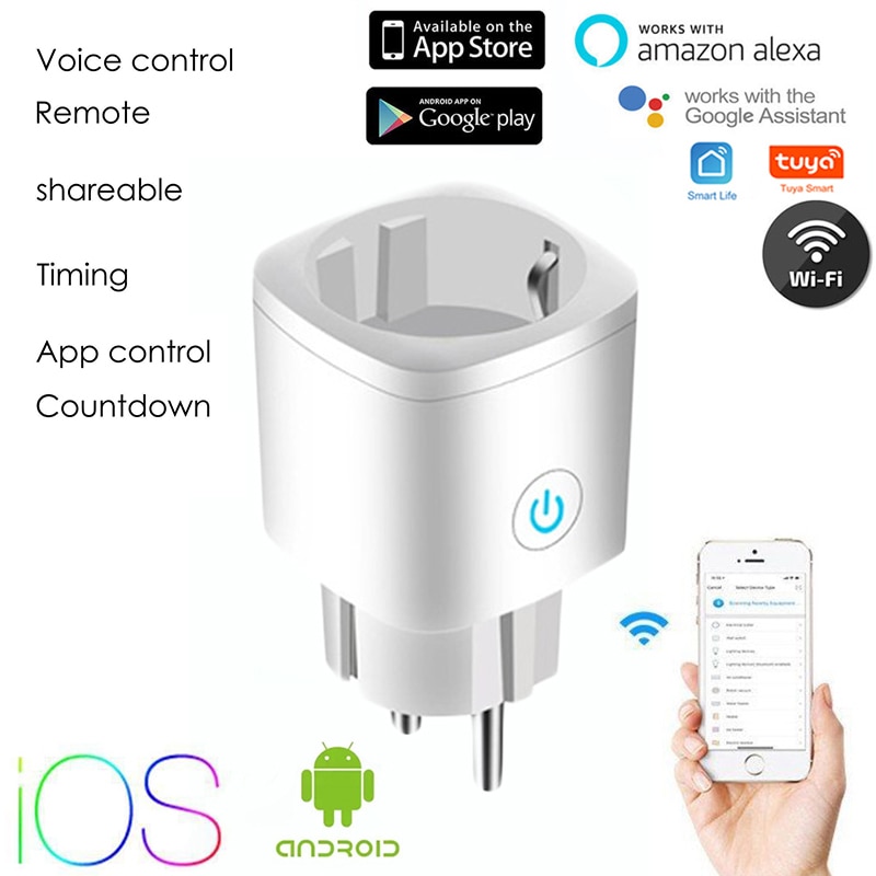 Tuya ZigBee Smart Plug EU/US/UK 16A Power Monitor Timer Socket Smart Home Wireless Compatible Alexa Google Home Assistant
