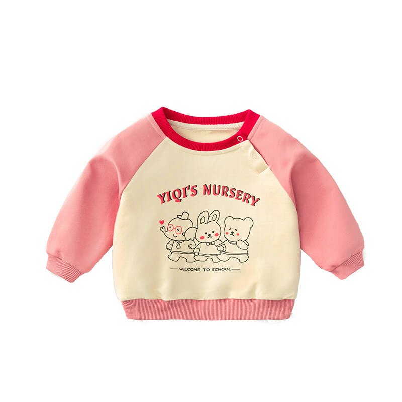 Sweat-Shirt à col rond pour fille et garçon, petite couronne, 0-4 ans, 100% coton, , automne