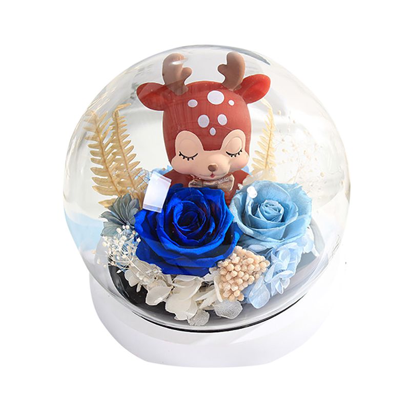 Fawn Eternal Flower Rose Eternal Flower Glass Cover Box Decoration Valentine's Day Wedding Decoration!