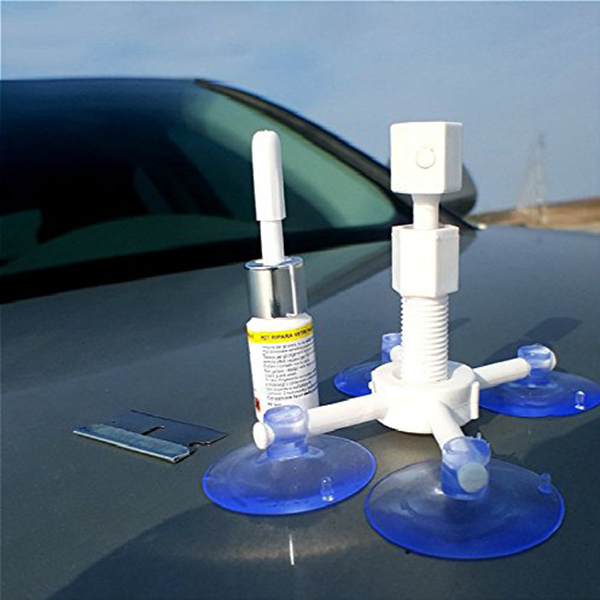 Windscreen Windshield Repair Kit Suction Cup Window Glass Crack Repairing for Car