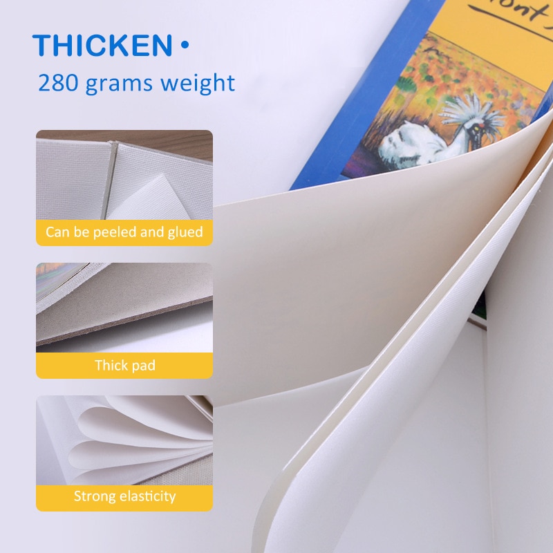 Oil painting Canvas Pad For Beginners 280g/m² Practice Canvas Acrylic Drawing Book Art Supplies