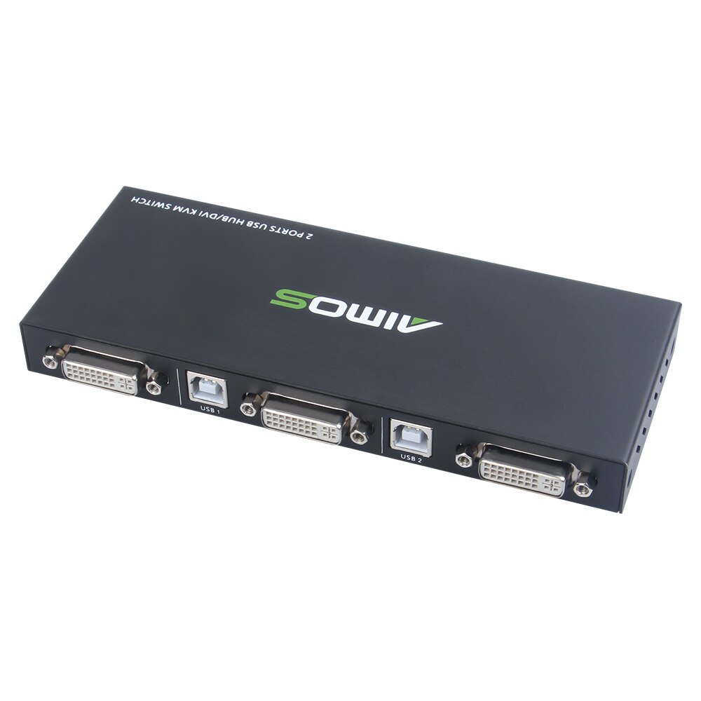 2 Ports DVI KVM Switch USB DVI KVM Switch Box for Sharing Keyboard Mouse Printer Plug Paly Video Display USB Swltch Splitter