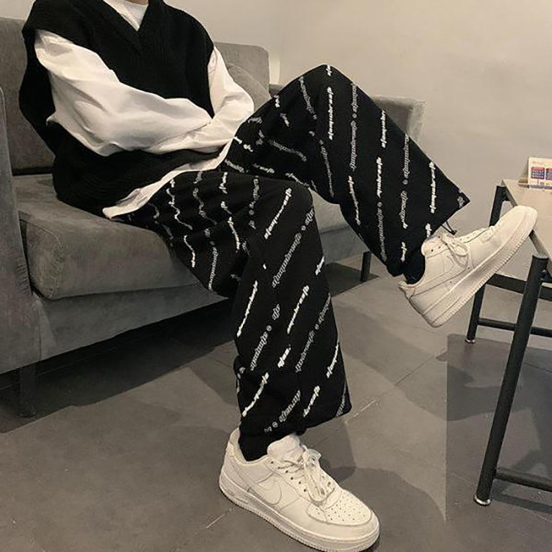 Pantalon large pour homme, Streetwear, Harajuku, décontracté, Sport, jogging, Skateboard, noir, lettre Gary, longueur cheville