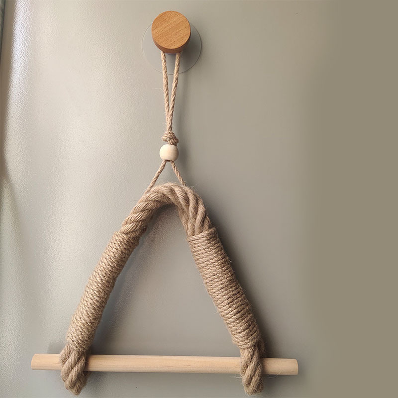 Toallero de papel sin clavos, gancho para toallas de baño, soporte para papel higiénico, Color Beige de cáñamo