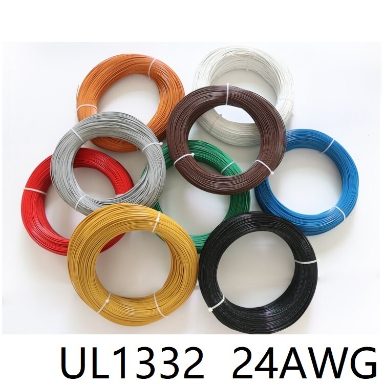 UL1332 24AWG téflon plastique isolé fil 0.22mm carré OFC étamé cuivre câble électrique haute température conductivité bricolage ligne