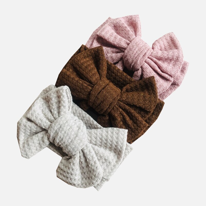 Knit Bow Baby Hoofdband Voor Kind Strik Hoofddeksels Kabels Tulband Voor Kinderen Elastische Headwrap Baby Haar Accessoires