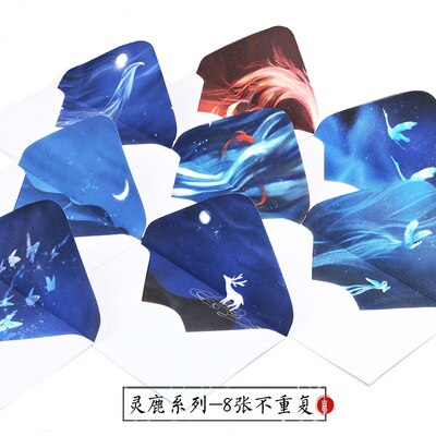 Chinese Retro Classical Hand-painted Collection Paper Envelope Enveloppe Wedding Envelopes For Invitations Decorative Envelope: deer series 8 pcs