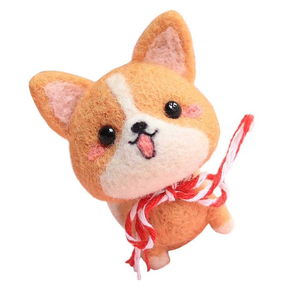 1 Set DIY Corgi Wool Felt DIY Corgi Shape Ornaments Wool Felt DIY Accessories